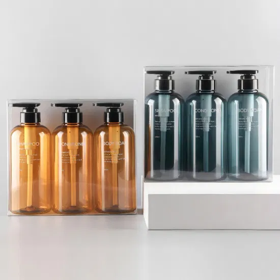 Kosmetische Verpackung Pet Airless Glas 30 ml 50 ml 120 ml 300 ml 500 ml Pet Round Shoulder Plastikflasche für Shampoo Körperseife